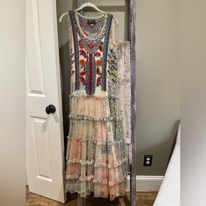 Johnny Was mesh embroidered dress
